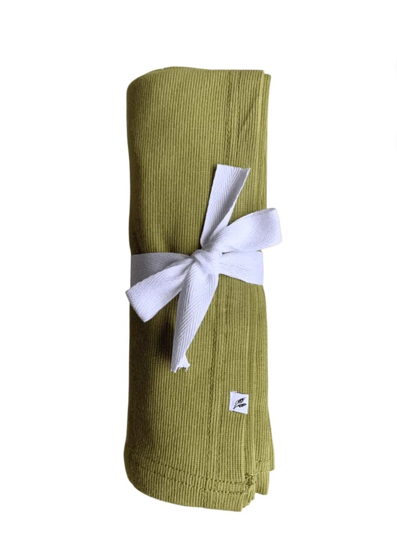 Pine Ribbed Organic Swaddle Blanket