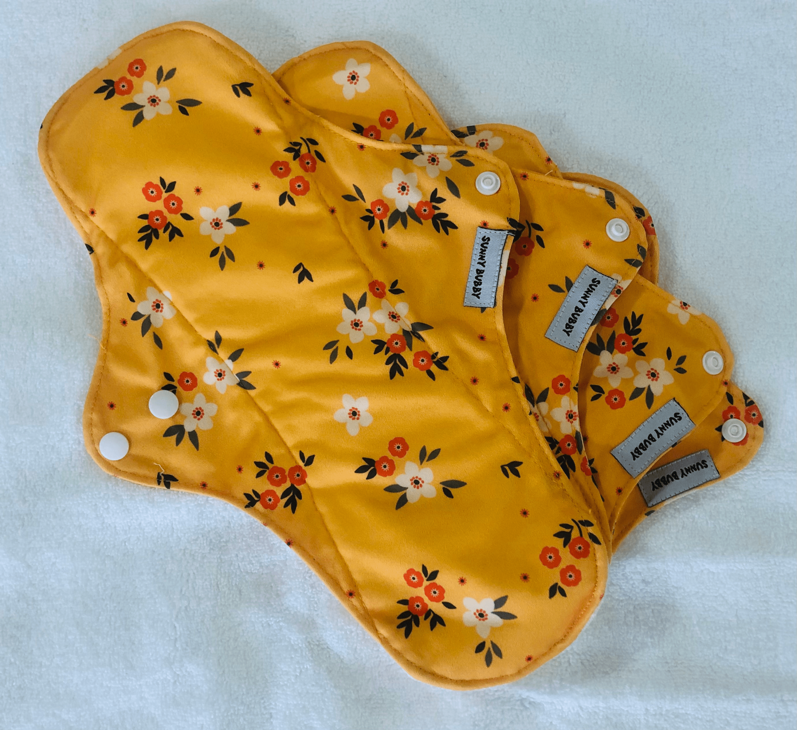 Sunny Flowers Reusable Bamboo Cotton Cloth Pads - Image 12