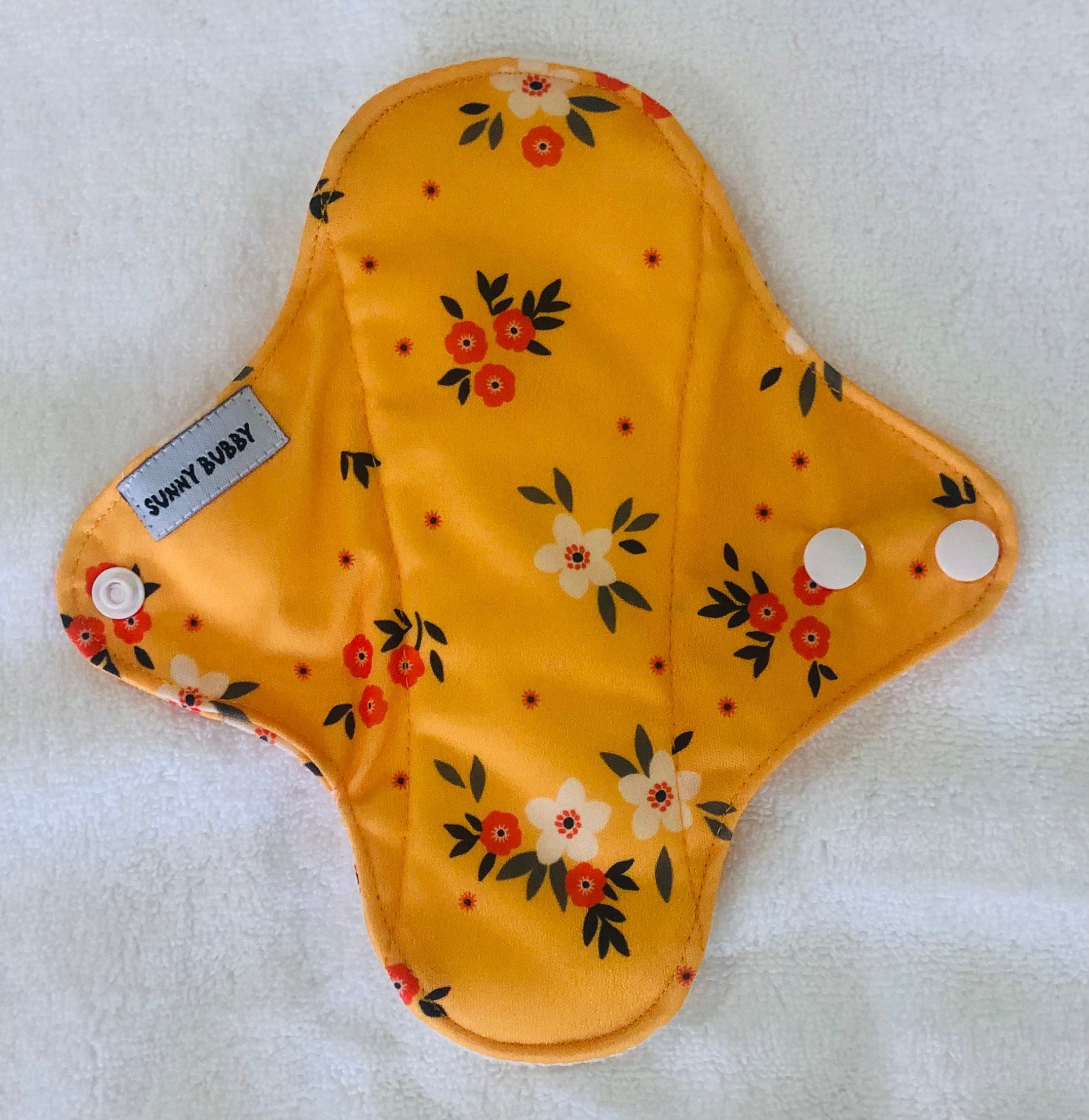 Sunny Flowers Reusable Bamboo Cotton Cloth Pads - Image 3