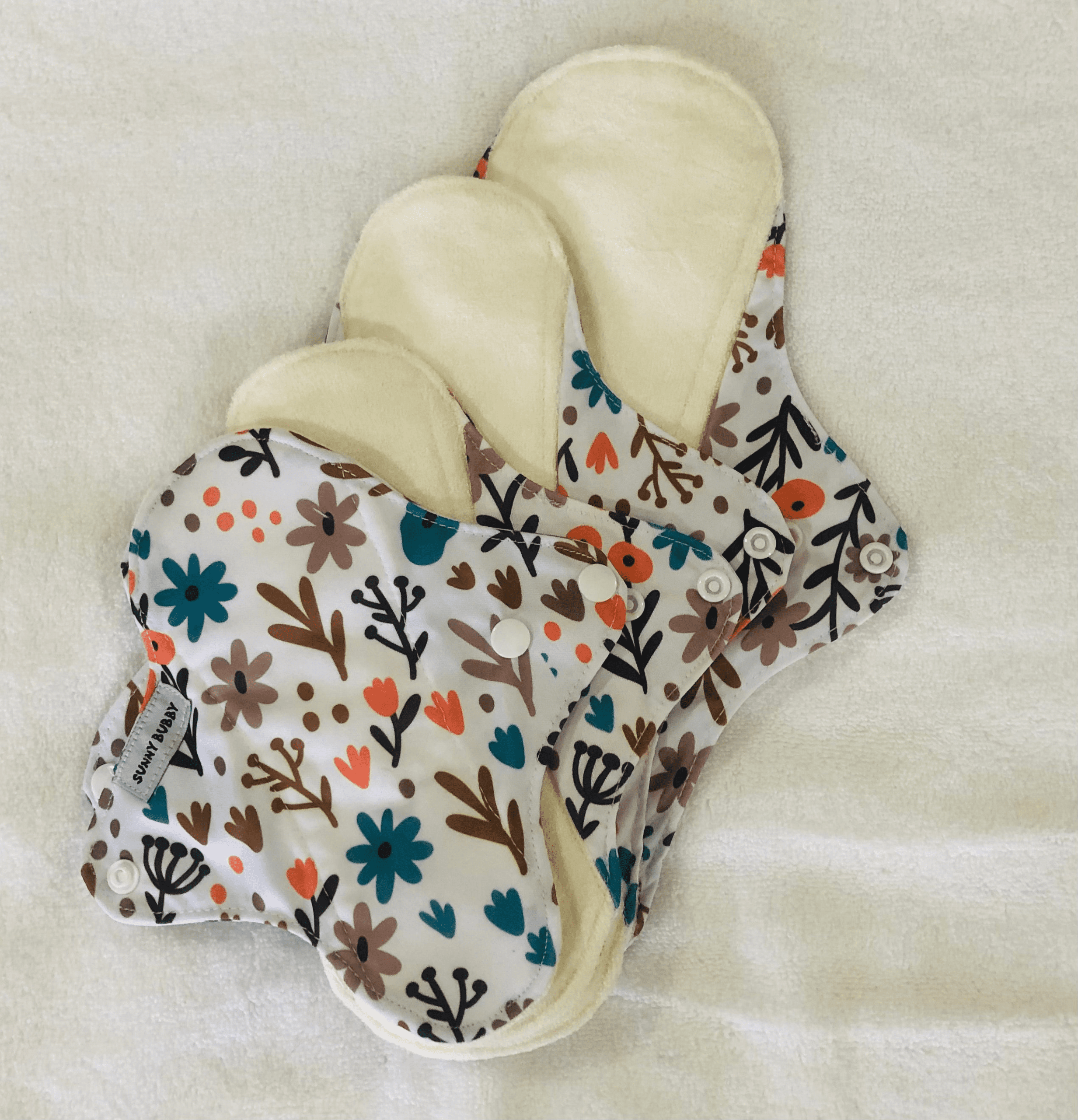 Colourful Flowers Reusable Bamboo Cotton Cloth Pads - Image 11