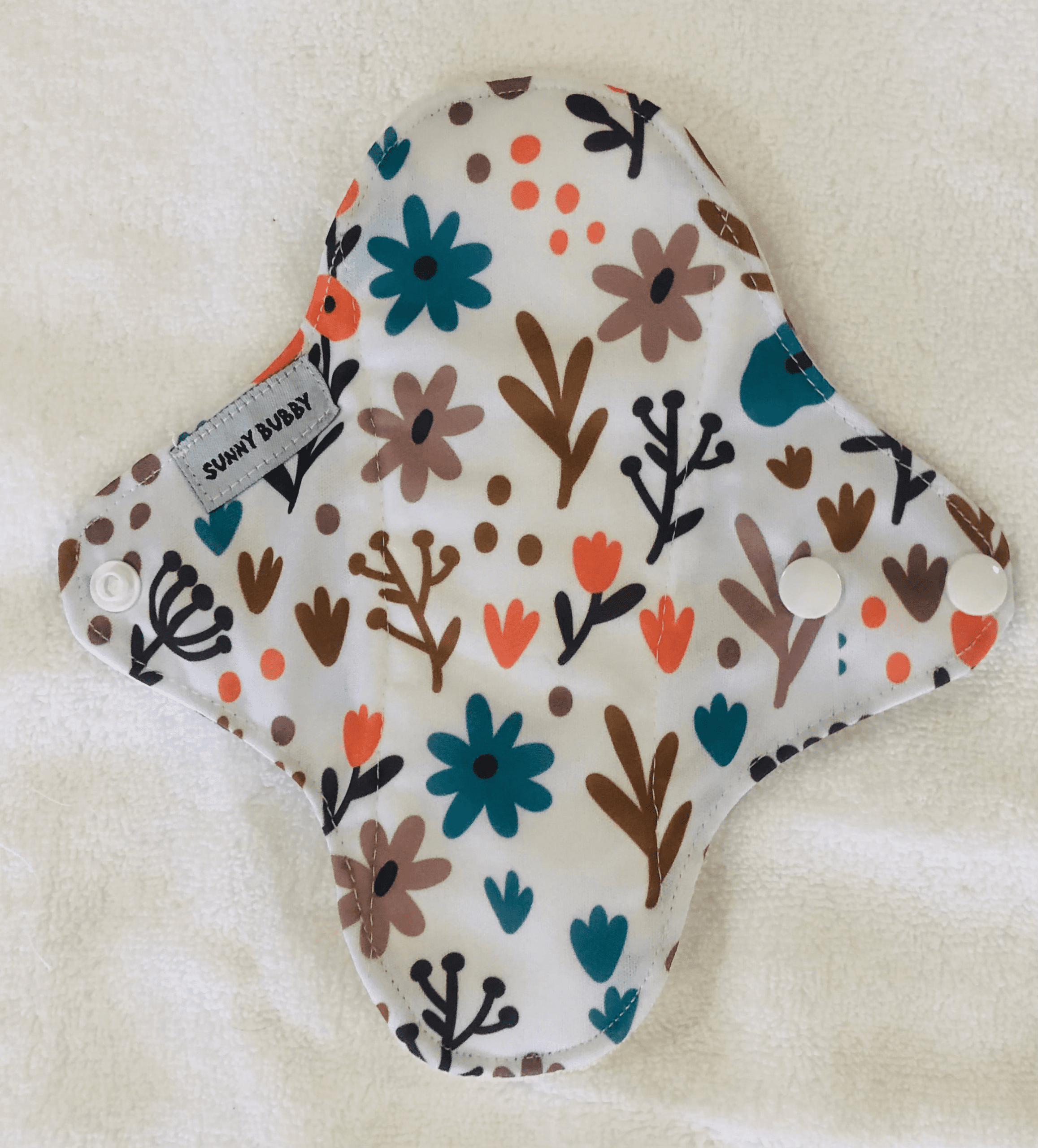 Colourful Flowers Reusable Bamboo Cotton Cloth Pads - Image 3