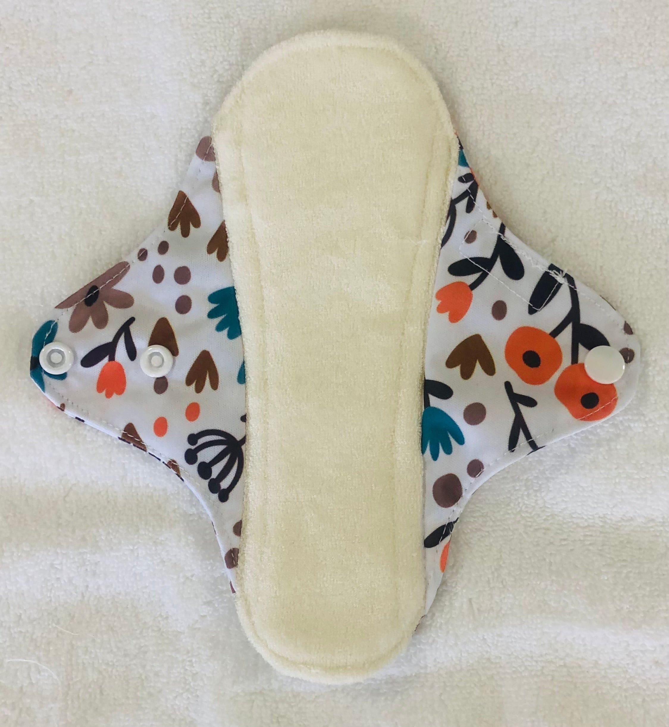 Colourful Flowers Reusable Bamboo Cotton Cloth Pads