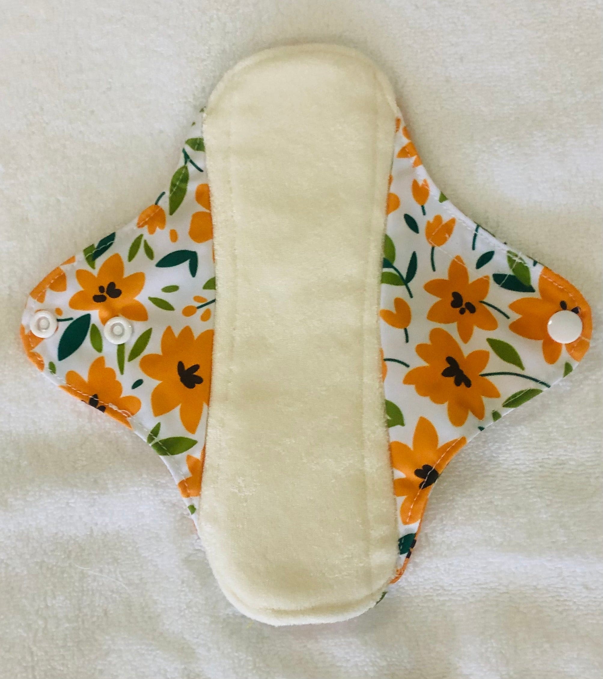 Yellow Flowers Reusable Bamboo Cotton Cloth Pads - Image 4