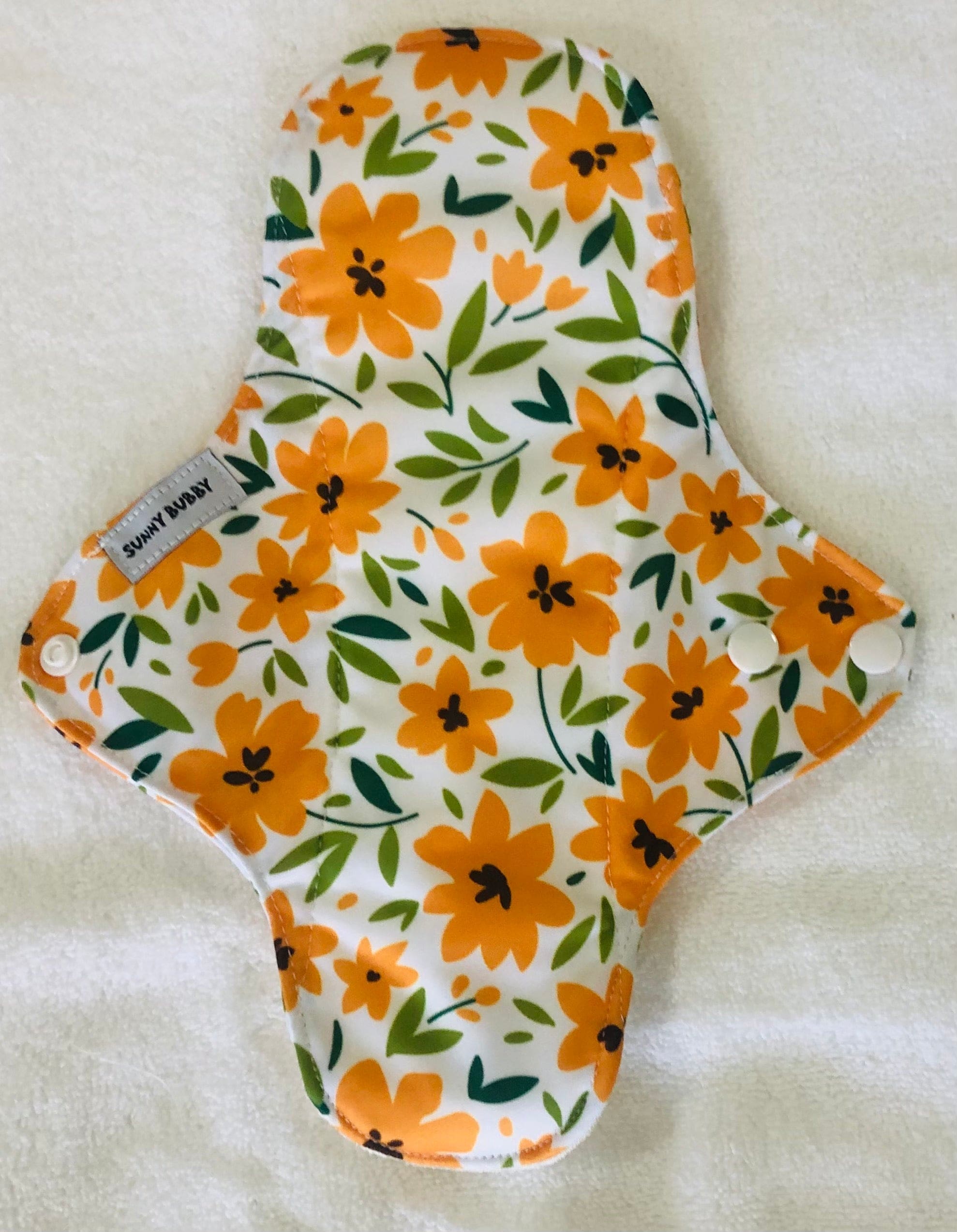 Yellow Flowers Reusable Bamboo Cotton Cloth Pads - Image 7