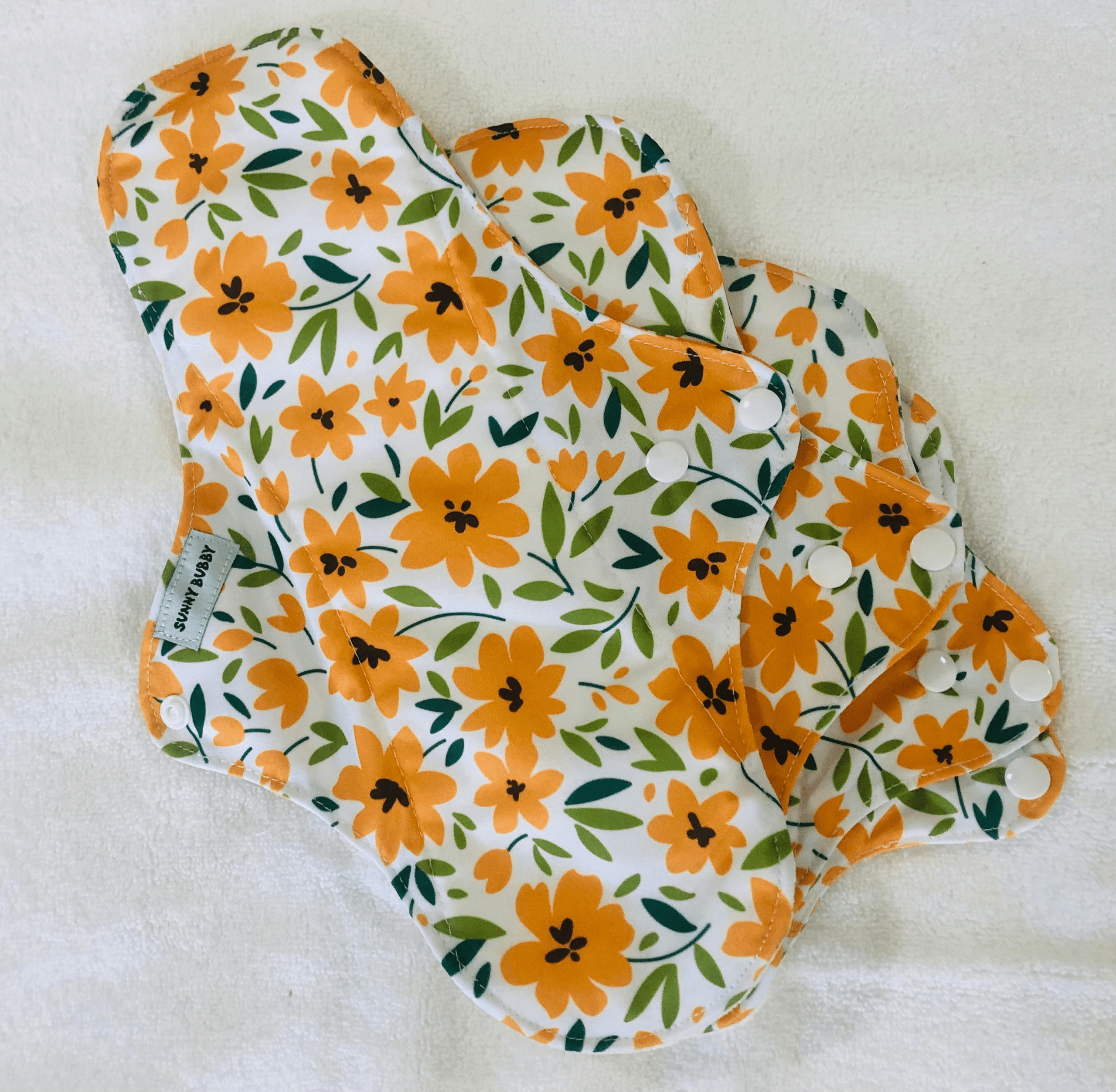 Yellow Flowers Reusable Bamboo Cotton Cloth Pads - Image 12