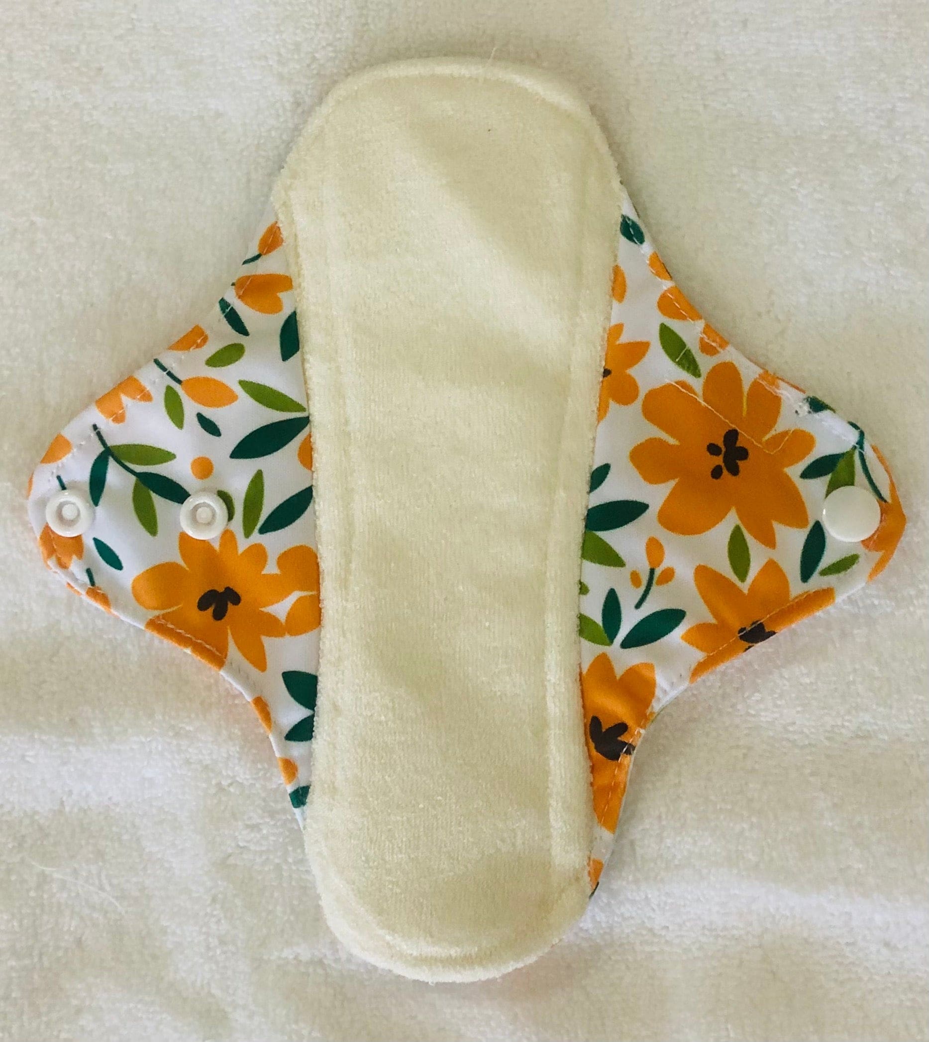 Yellow Flowers Reusable Bamboo Cotton Cloth Pads