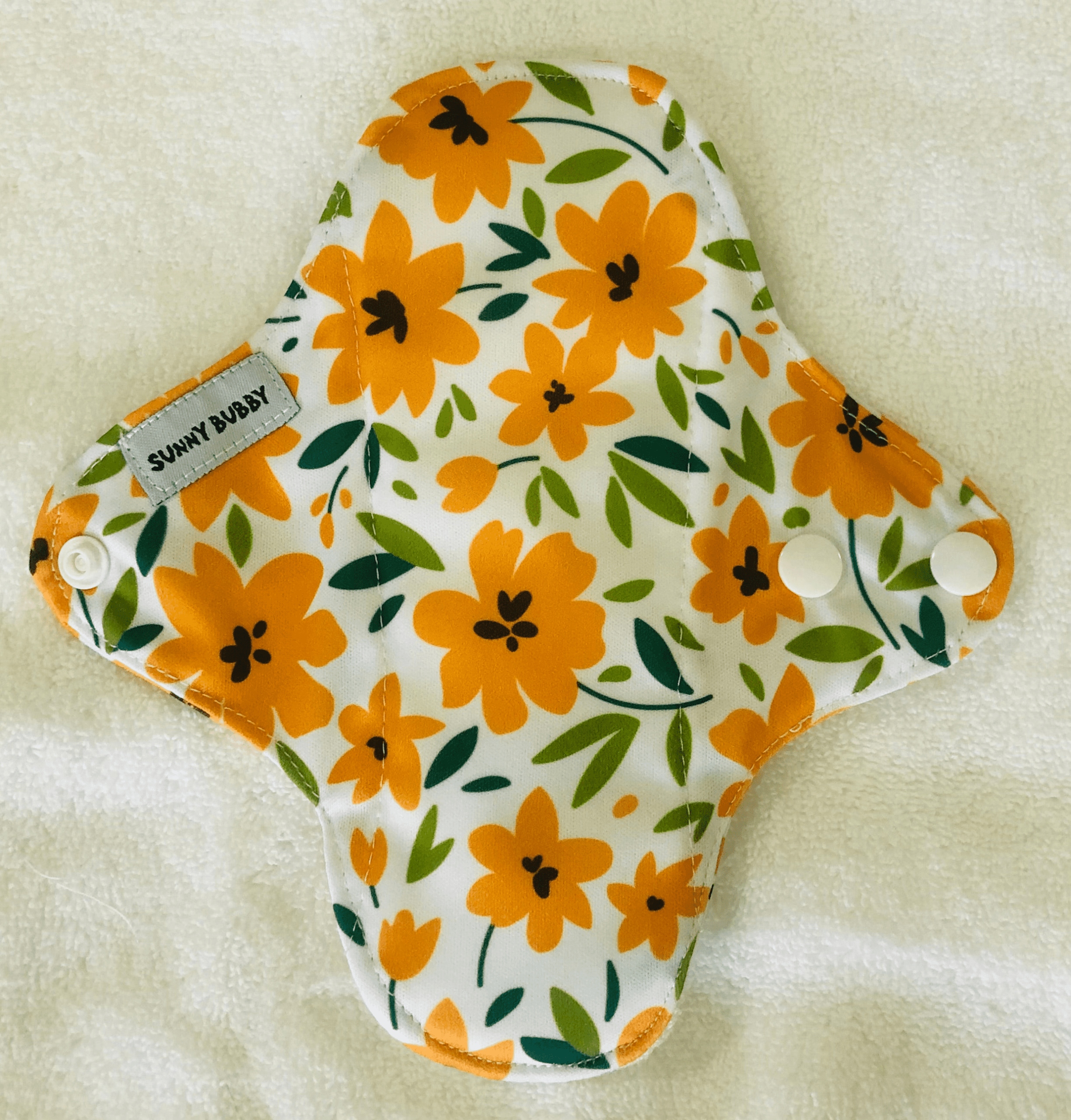 Yellow Flowers Reusable Bamboo Cotton Cloth Pads - Image 5