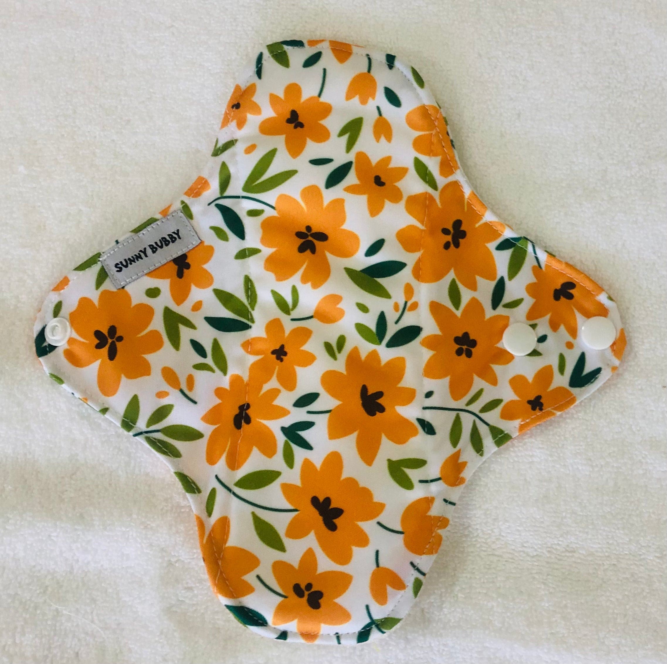 Yellow Flowers Reusable Bamboo Cotton Cloth Pads - Image 3