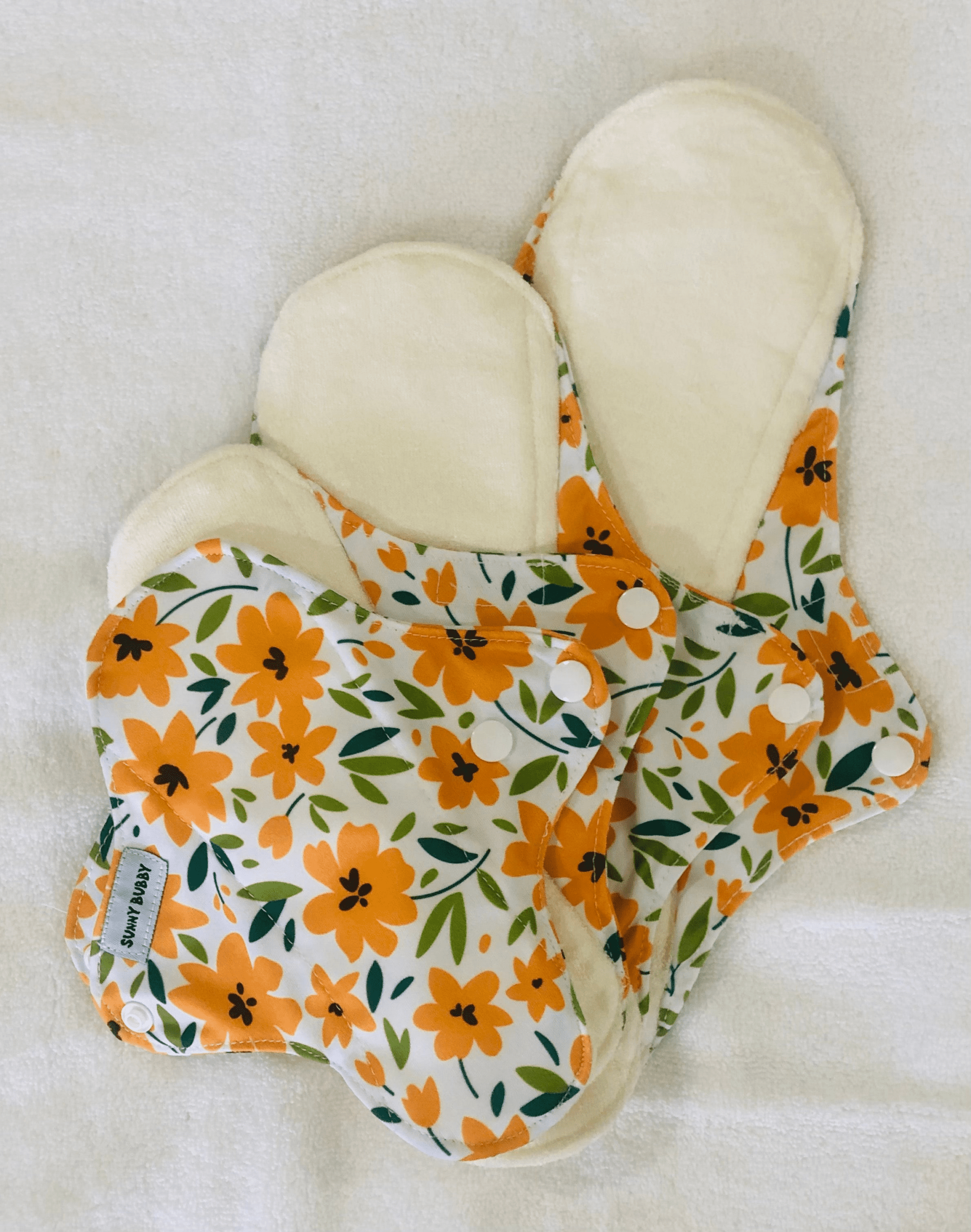 Yellow Flowers Reusable Bamboo Cotton Cloth Pads - Image 11