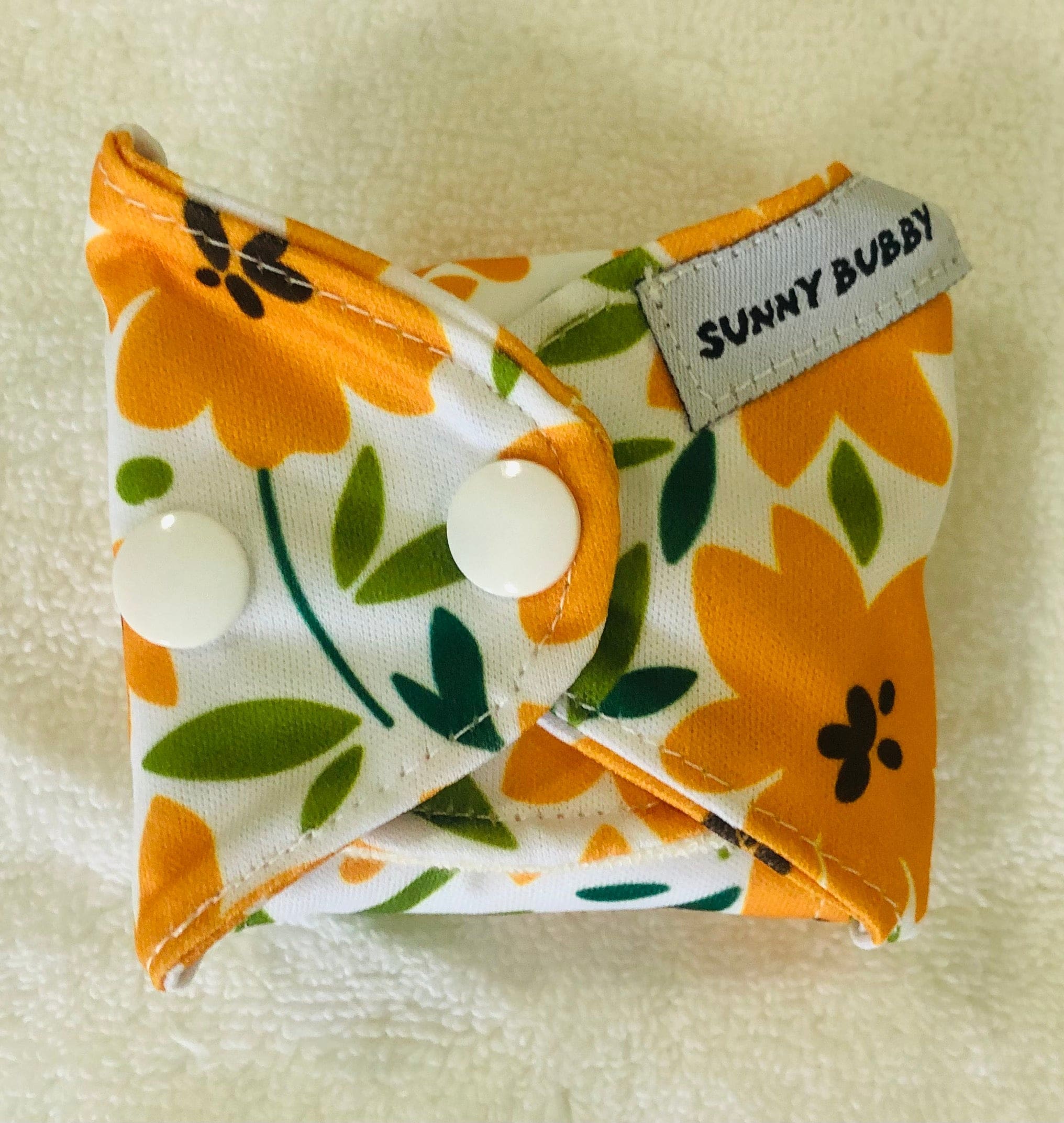 Yellow Flowers Reusable Bamboo Cotton Cloth Pads - Image 13