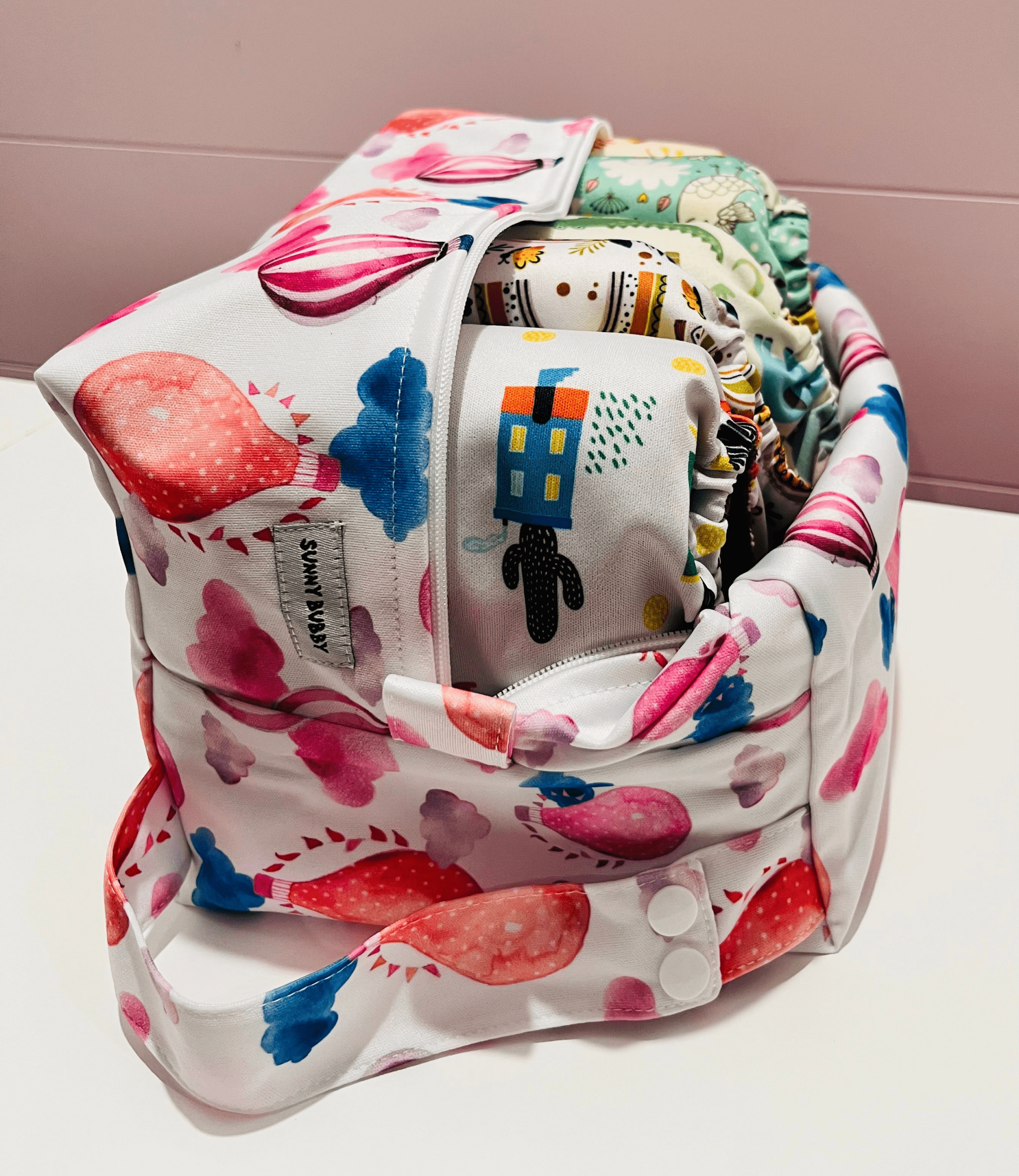 Hot Air Balloons Nappy Wet Bag POD - Image 5