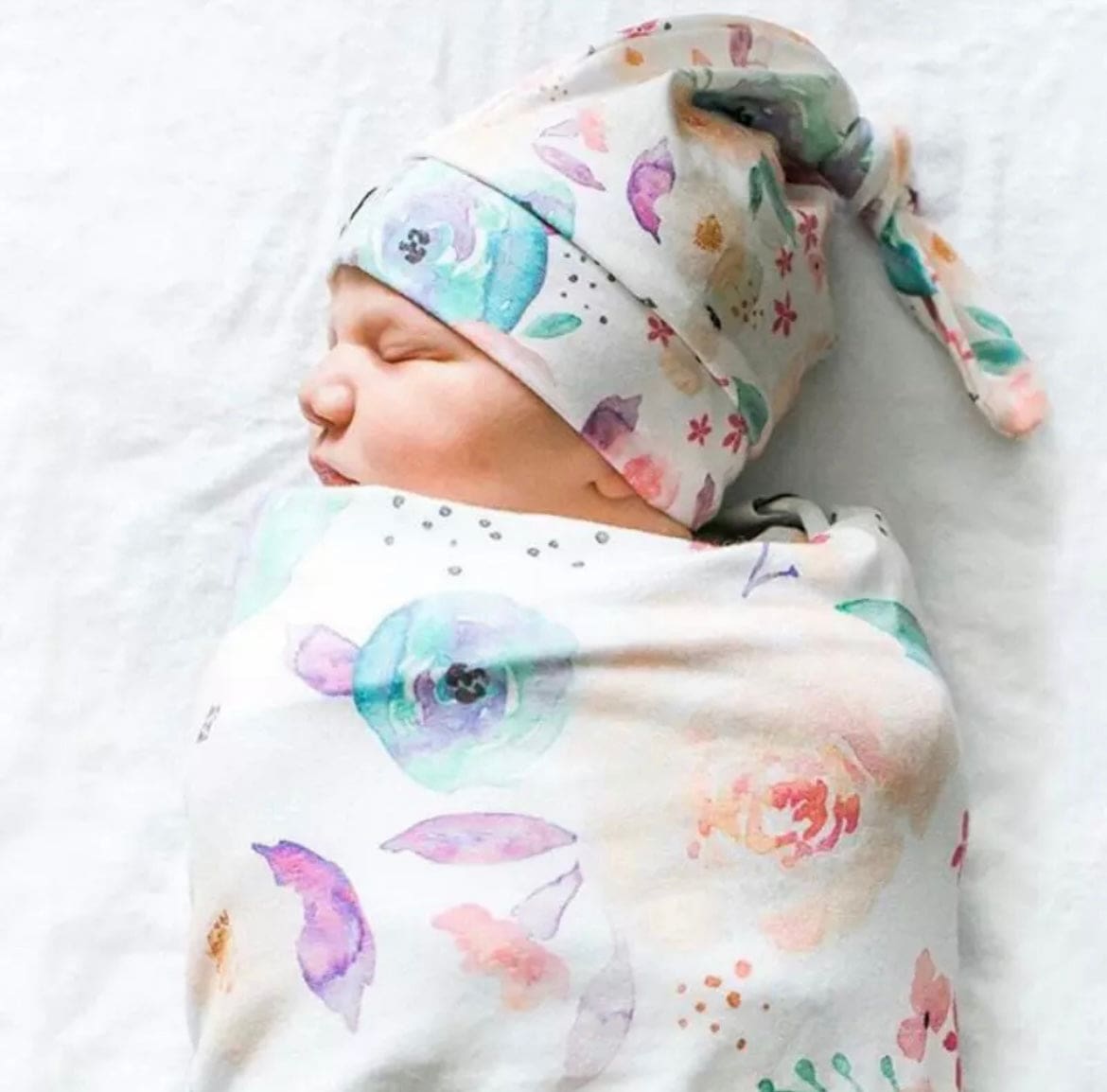 Newborn Lightweight Swaddle & Cap