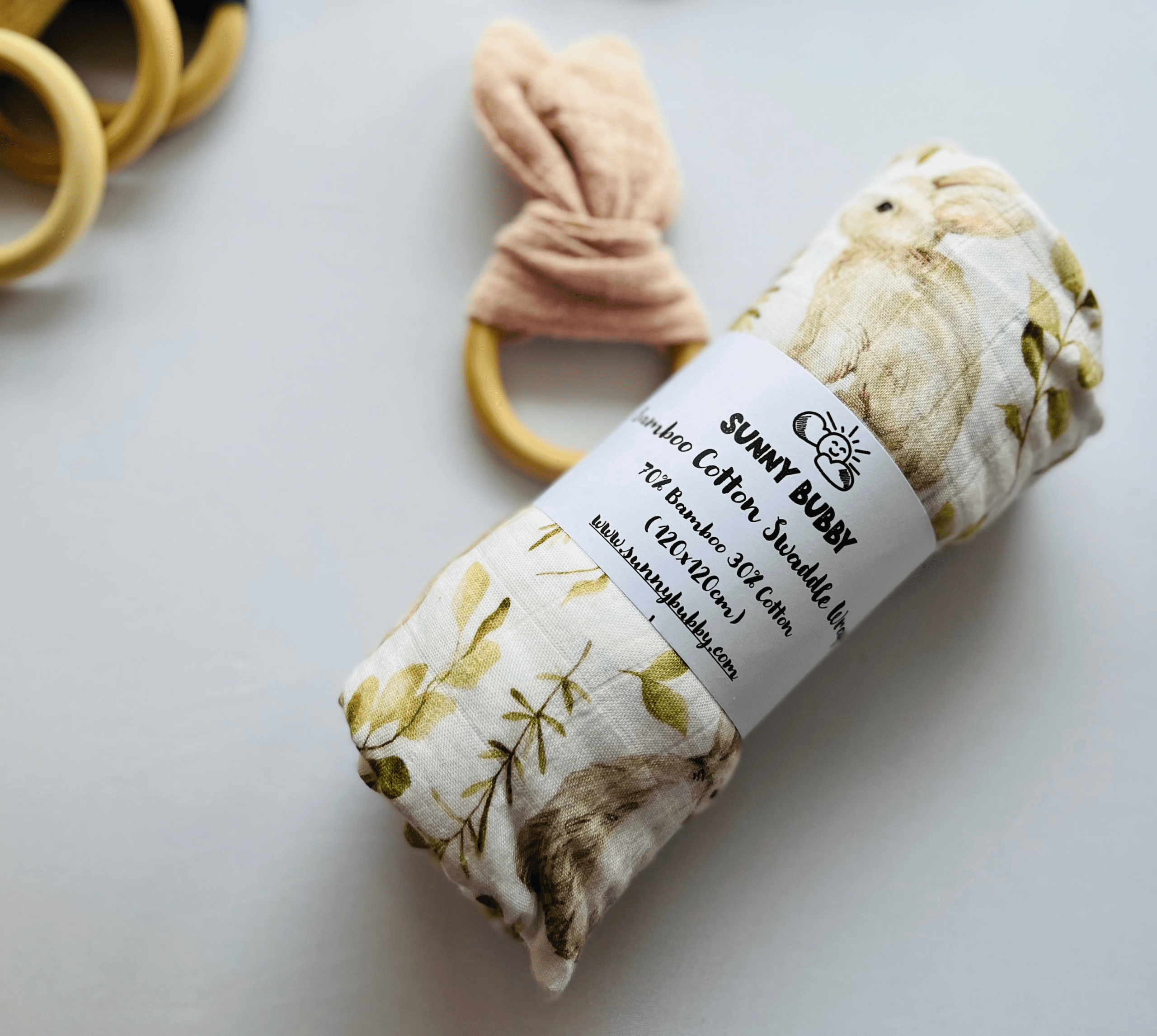 Sunny Bubby Bunnies Bamboo Cotton Swaddle - Image 4