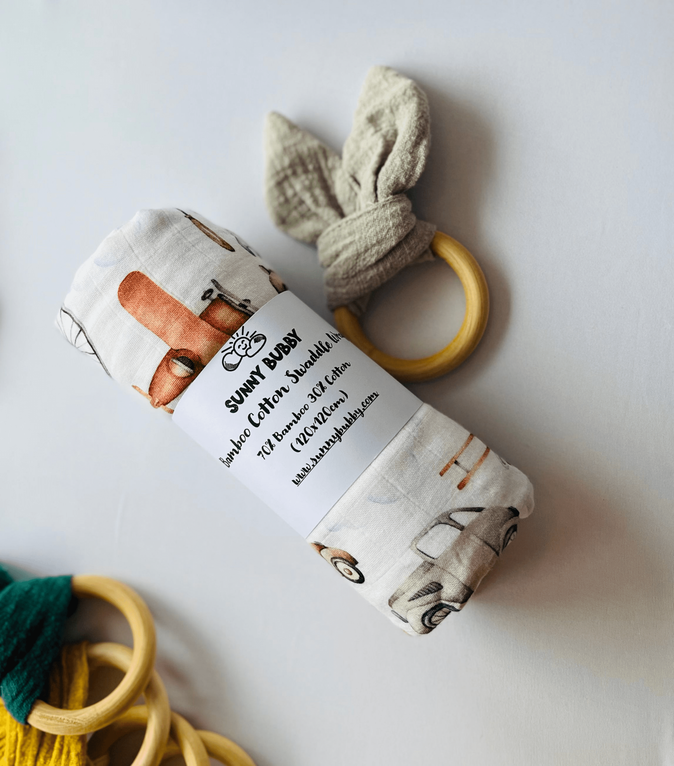 Modes of Transportation Bamboo Cotton Swaddle - Image 4