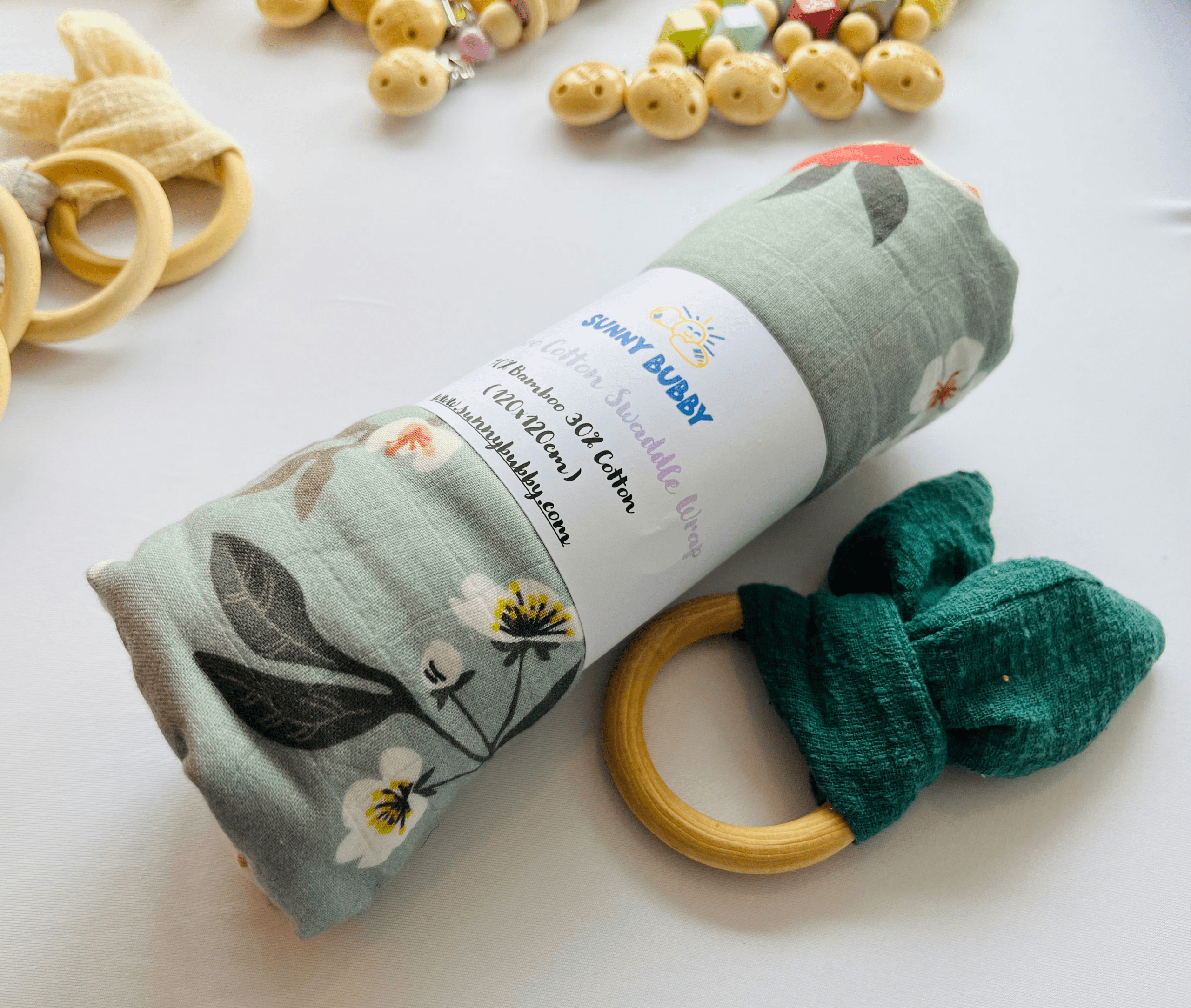 Poppies Bamboo Cotton Swaddle