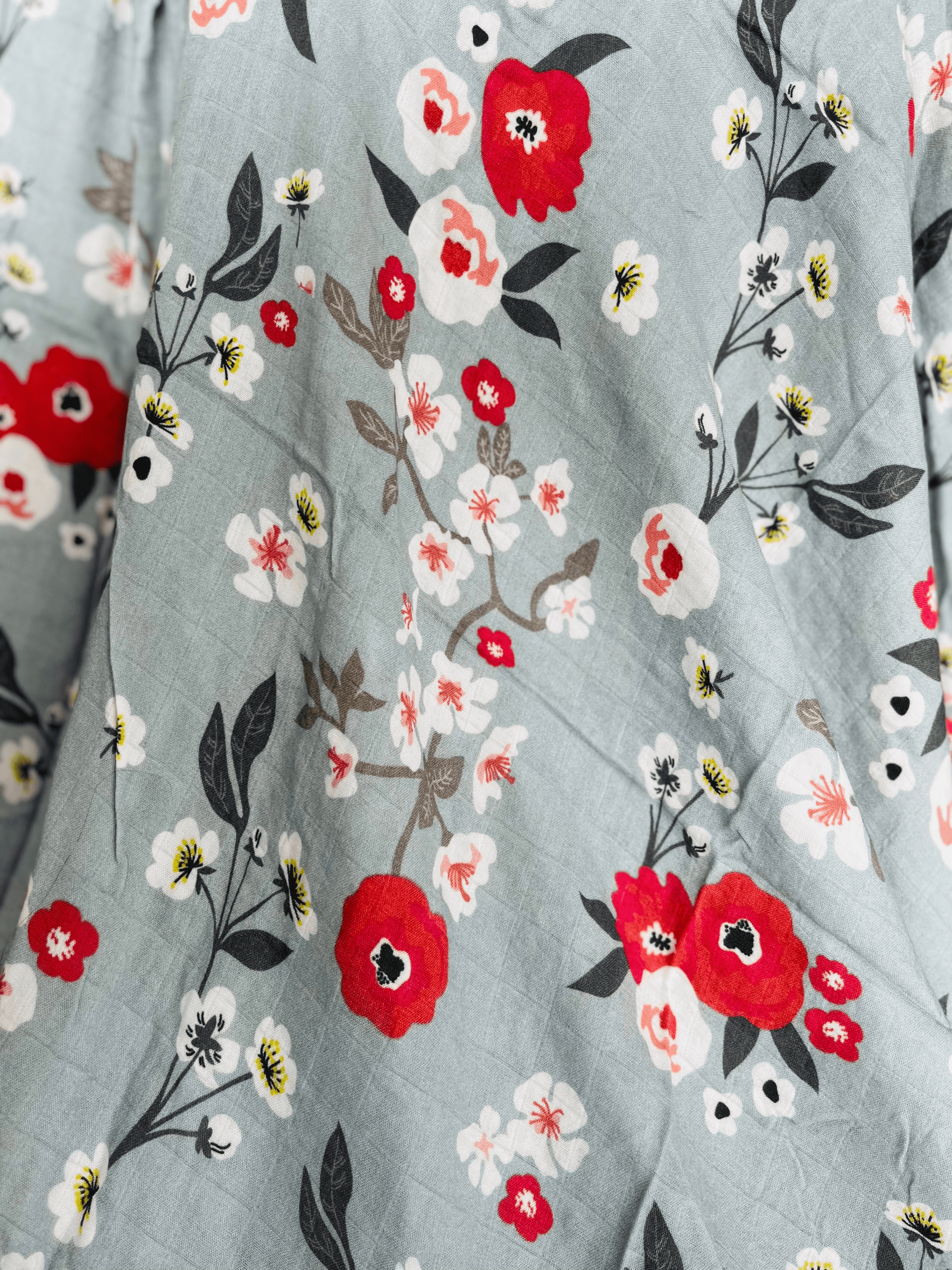 Poppies Bamboo Cotton Swaddle - Image 3