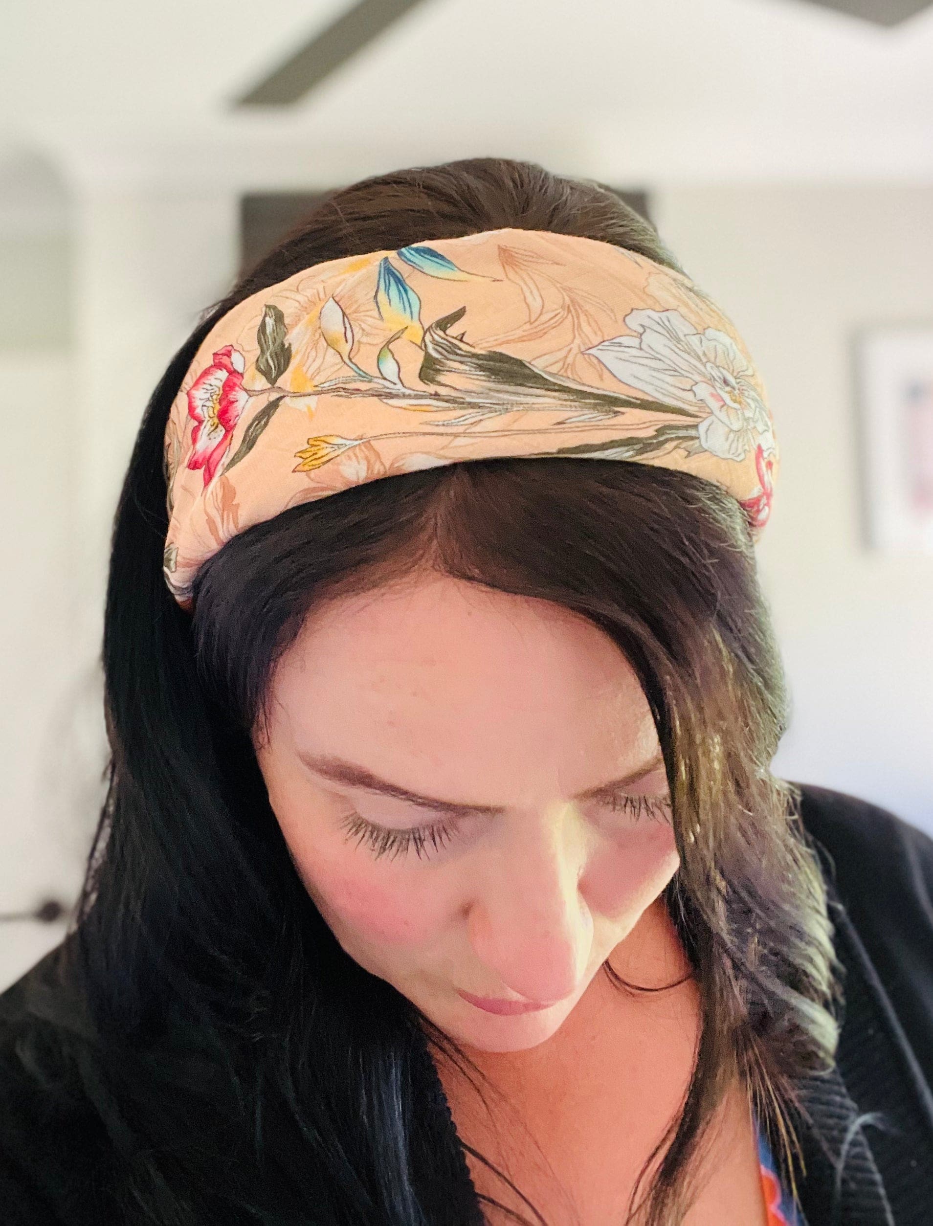 Apricot Blooms Bamboo Cotton Cloth - Image 3