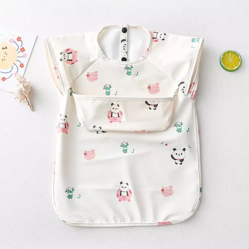 Recycled Polyester Sleeveless Baby Smock Bib with Pocket - Image 4