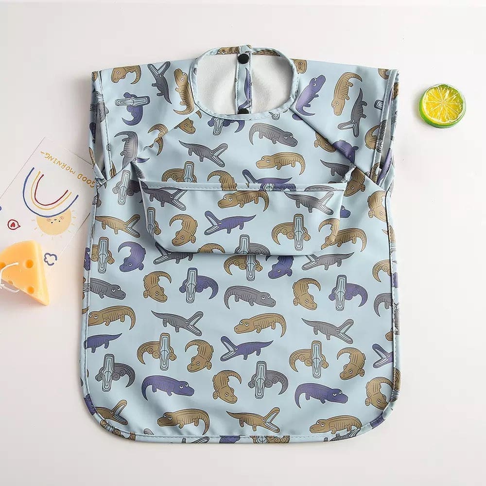 Recycled Polyester Sleeveless Baby Smock Bib with Pocket - Image 11