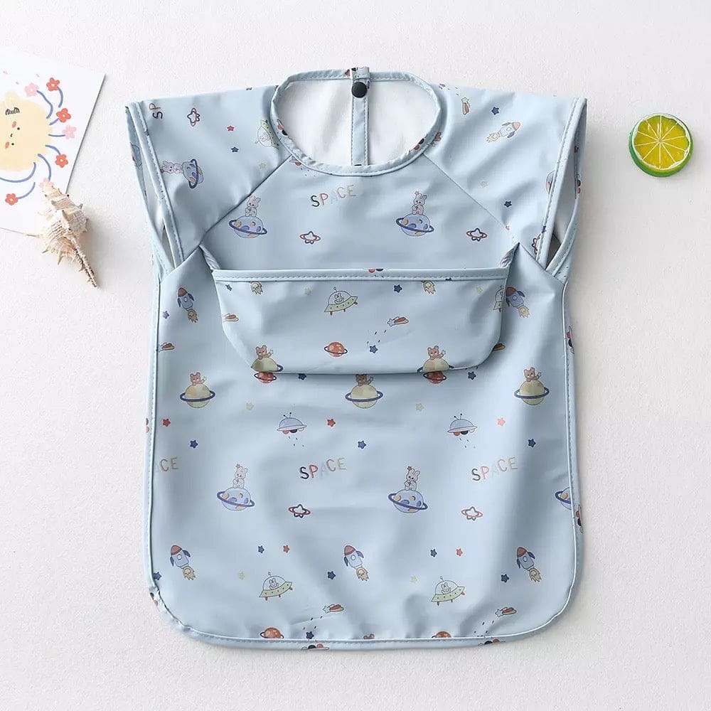 Recycled Polyester Sleeveless Baby Smock Bib with Pocket - Image 17