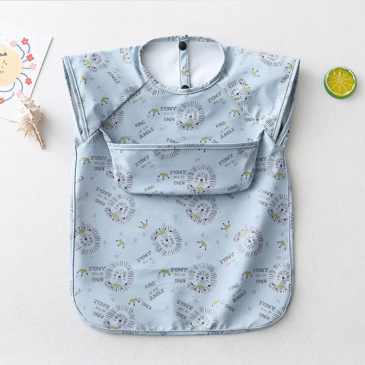 Recycled Polyester Sleeveless Baby Smock Bib with Pocket - Image 27