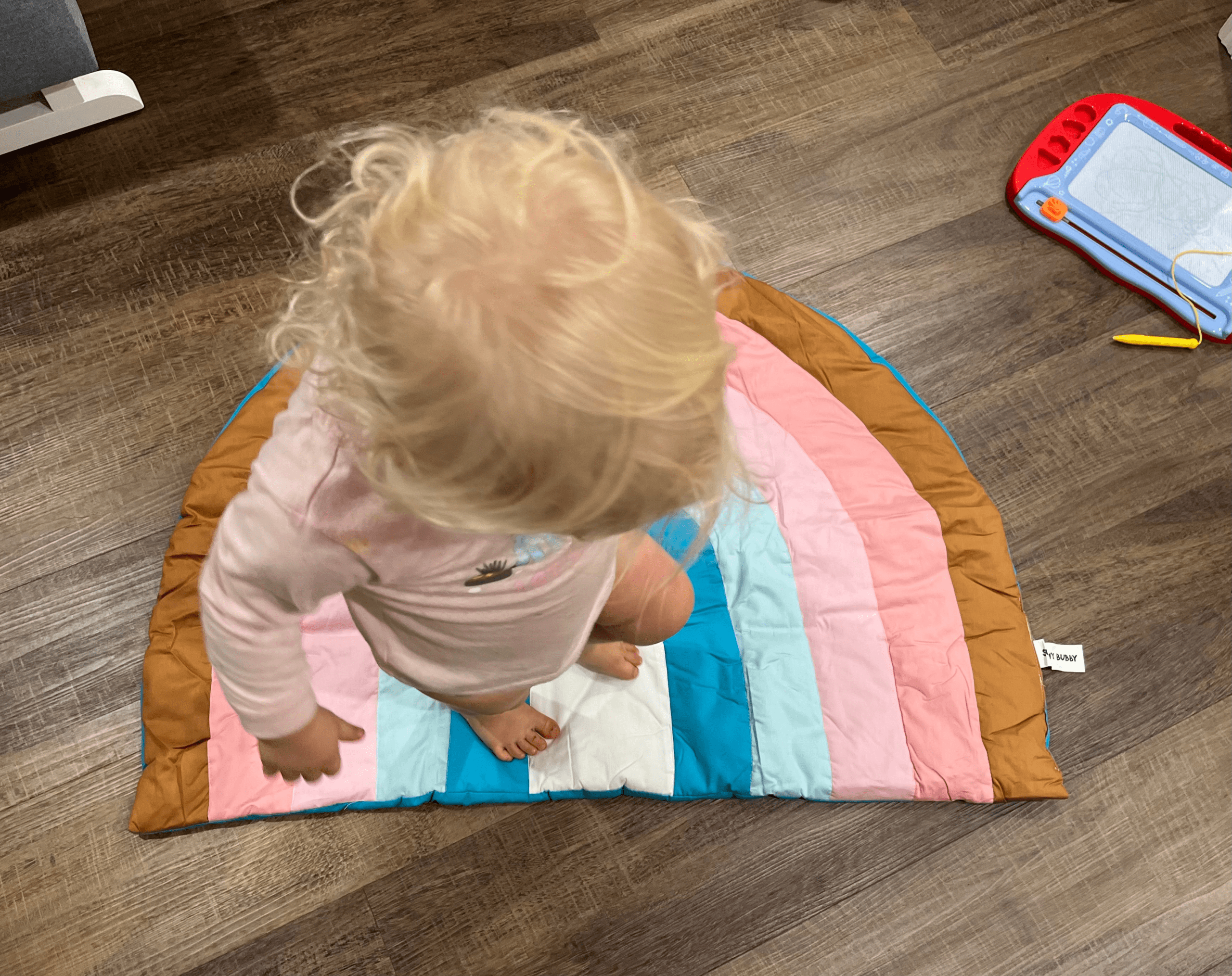 Rainbow Cotton Round Play Mats - Image 3