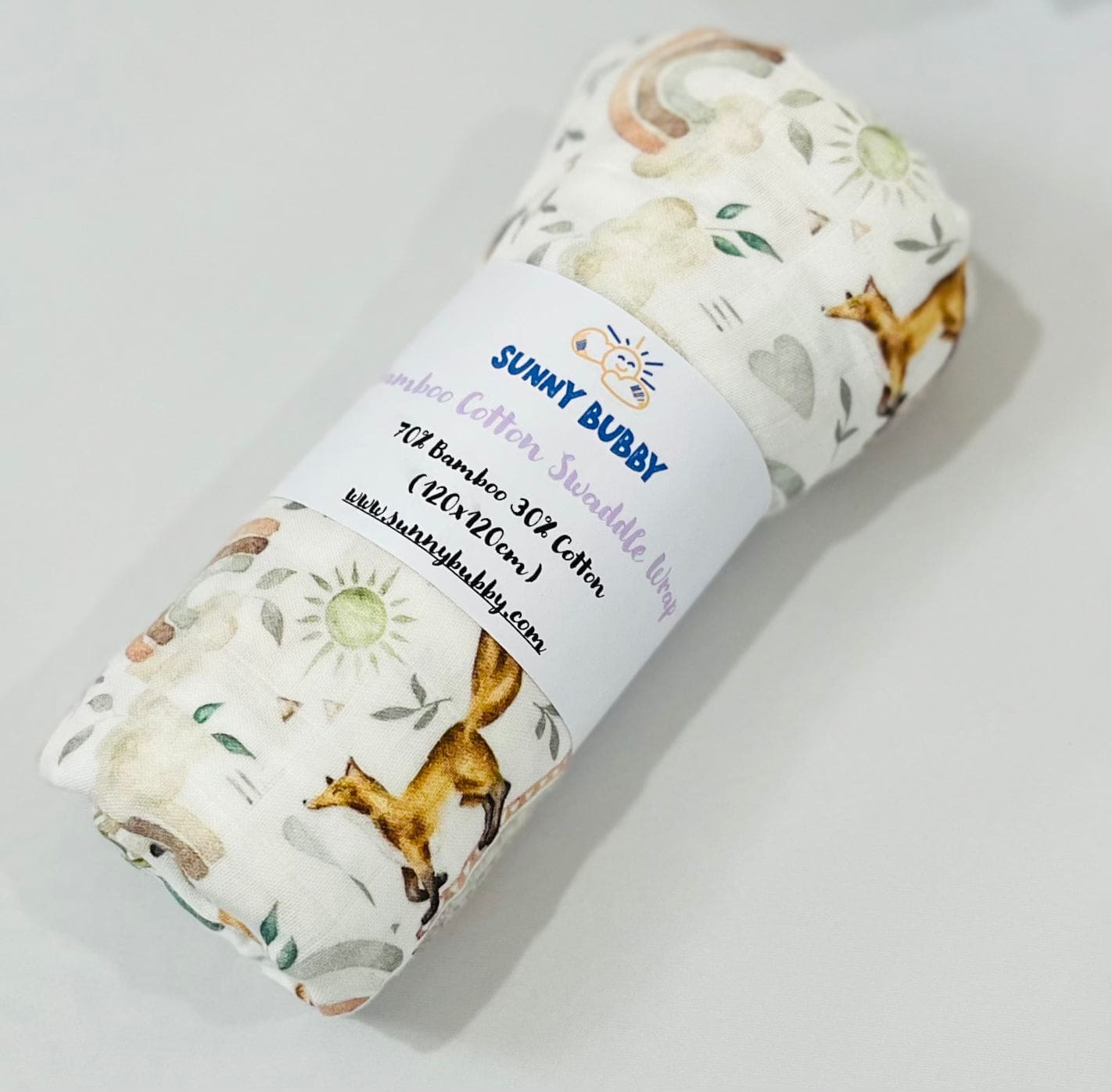 Foxy Rainbows Bamboo Cotton Swaddle