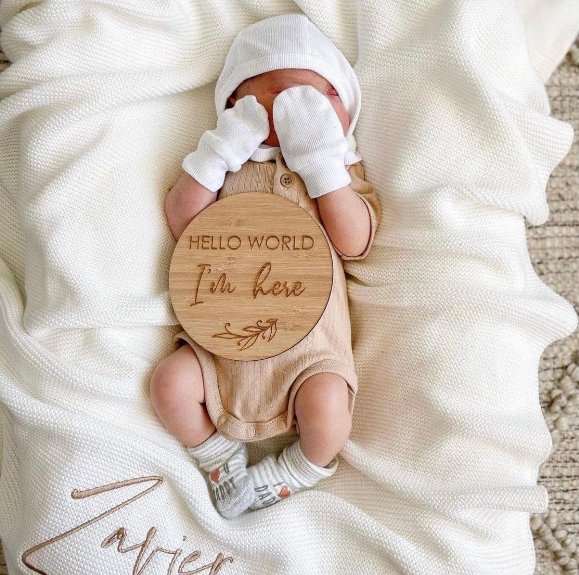 Milk Ribbed Organic Mittens - Image 3