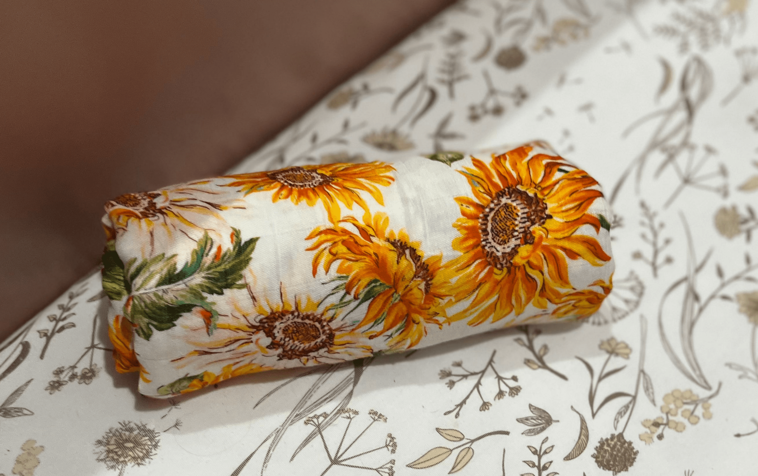 Sunflowers Bamboo Cotton Swaddle - Image 3