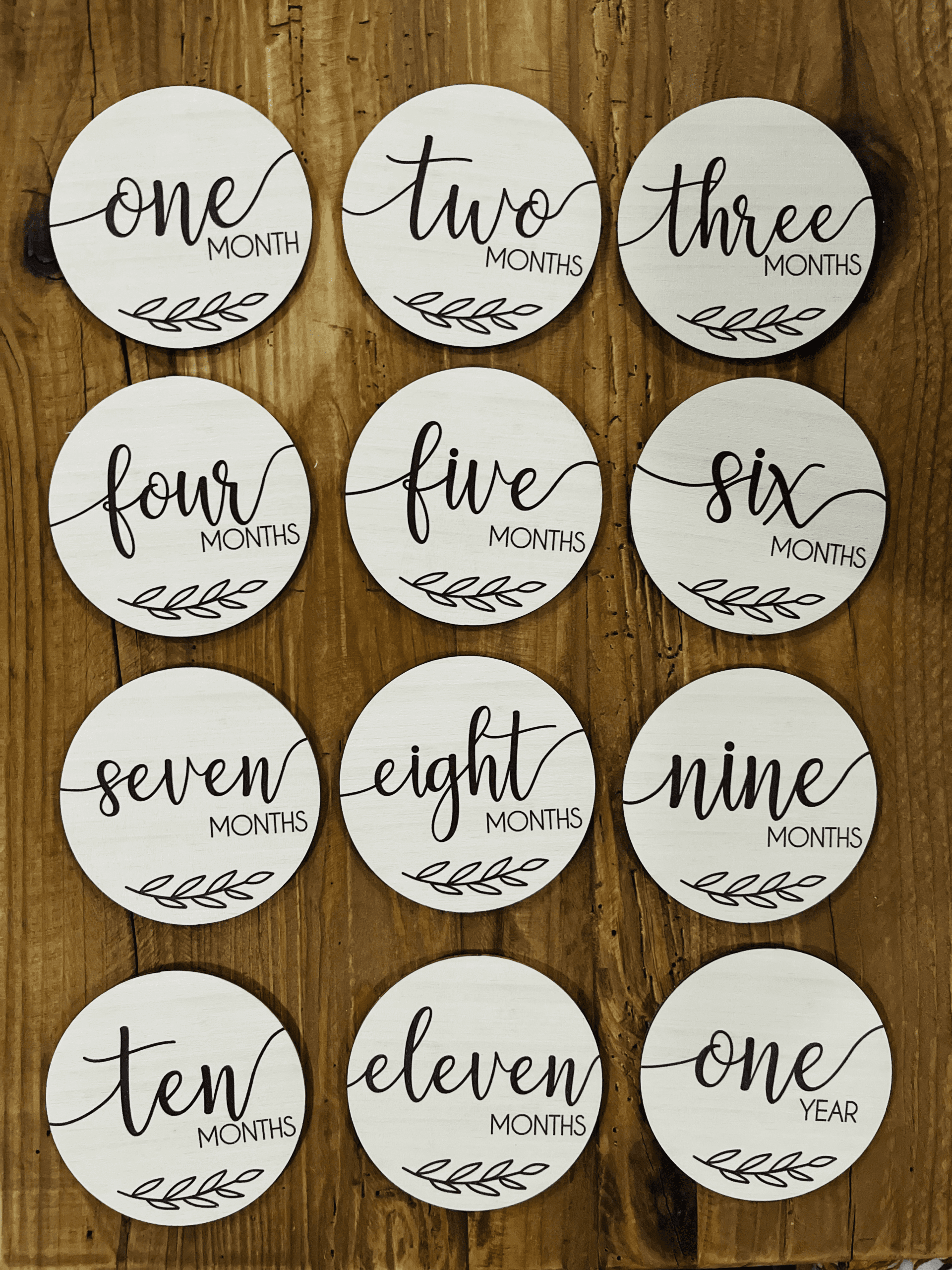 Leafy Wooden Age Milestone Disc Set - Image 3