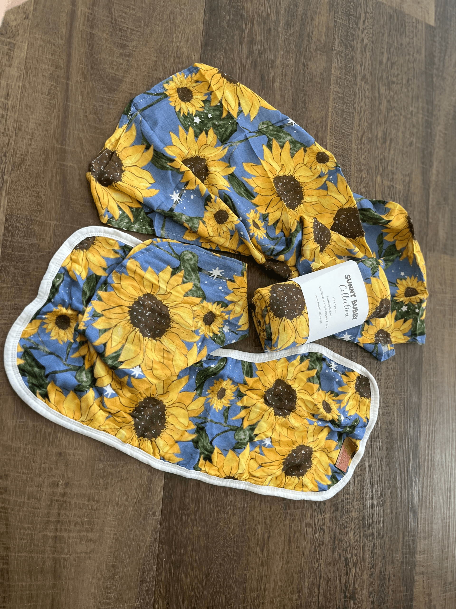 Blue Sunflowers Burp Cloth/Bib - Image 4