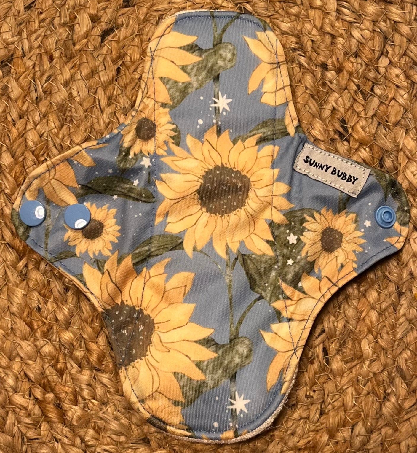 Blue Sunflowers Reusable Bamboo Cotton Cloth Pads - Image 5
