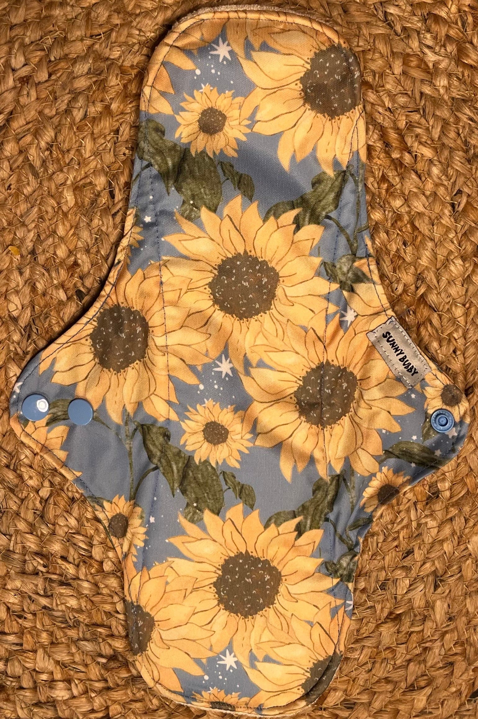Blue Sunflowers Reusable Bamboo Cotton Cloth Pads - Image 7